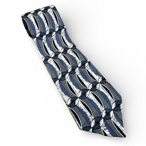 TORRIANI Blue Patterned Silk Tie - Classic Geometric Design
